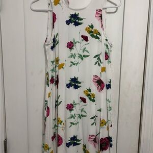 Old Navy White Dress with Colorful Floral Print